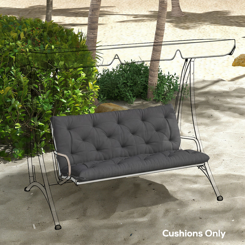 Garden Bench and Swing Seat Cushion for Two Seaters with Water Resistant Cover Black