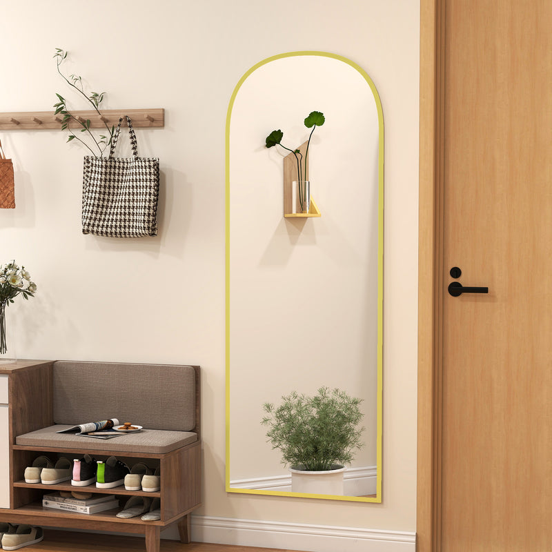 Gold Full Length Standing Mirror with 165cm Aluminium Frame Ideal for Bedroom or Dressing Room