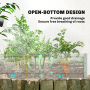 Mini Walk In Greenhouse With Raised Garden Bed And Roll Up Windows For Outdoor Growing White Outsunny