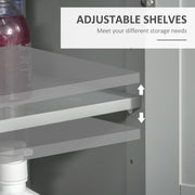 Modern Freestanding Bathroom Storage Cabinet With Shelves And Cupboard, Grey