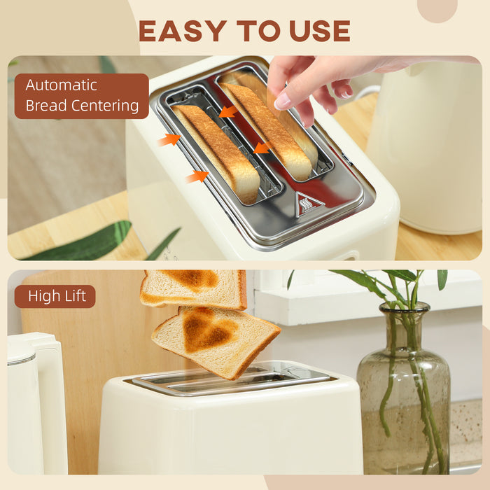 Beige Digital Kettle and Toaster Set 3000W Fast Boil with LED Display and 7 Browning Levels