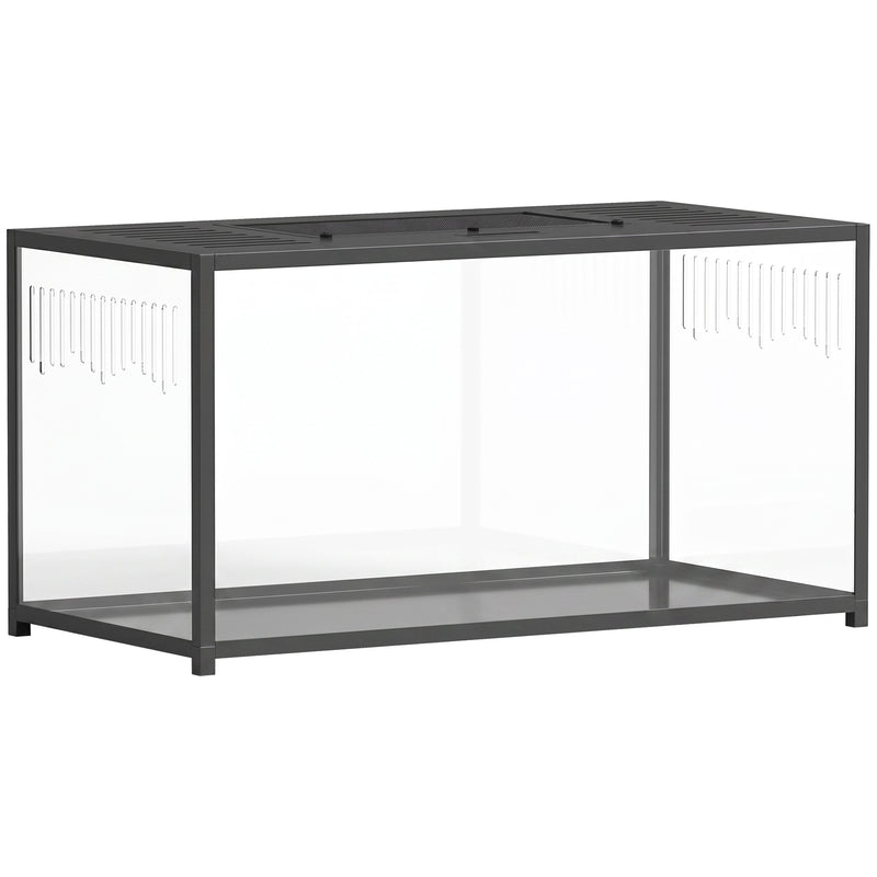 Hamster Cage with Deep Base for Natural Digging and Easy Cleaning Black Transparent