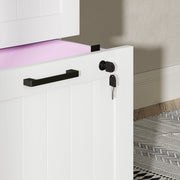 Lockable 4 Drawer Filing Cabinet With Adjustable File Bars For Office Organisation White