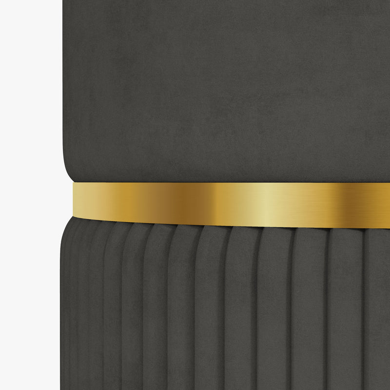 Velvet Feel Storage Ottoman Bench With Hidden Compartment For Bedroom Or Living Room, Grey