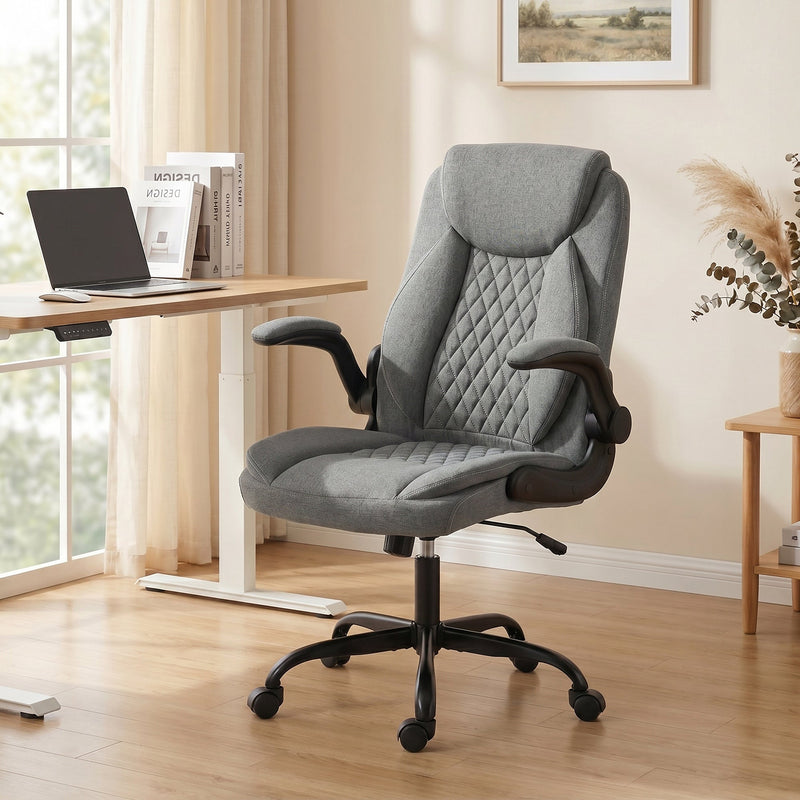 Office Chair with Flip Up Armrests for Space Saving Home Office Comfort