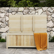 172L Outdoor Wooden Storage Box For Garden Tools And Cushions, Natural Wood AOSOM