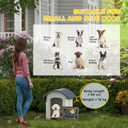 Outdoor Plastic Dog Kennel With Waterproof Roof And Raised Removable Floor Grey AOSOM
