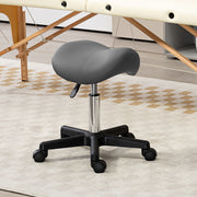 Adjustable Saddle Stool With Wheels For Salon Spa Massage Or Tattoo Use Grey