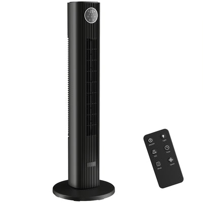 Tower Fan for Quiet Energy Efficient Cooling with 12 Speeds and Slim Design Black AOSOM