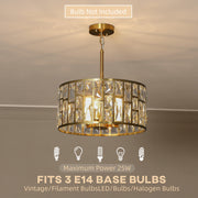 72 Drop Crystal Glass Chandelier Ceiling Light for Dining Room or Hallway, Gold-Tone