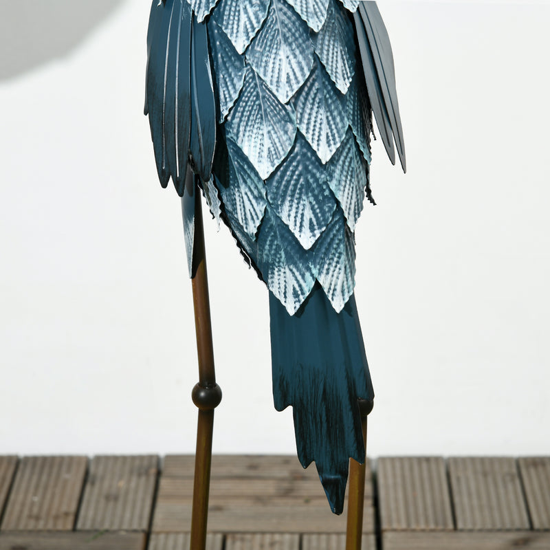 Crane Garden Ornaments Steel Statue Set 2 Piece Outdoor Decor for Patio Pond by Outsunny