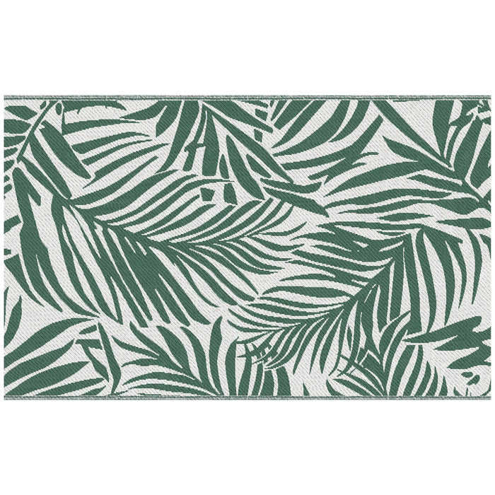 Green Reversible Outdoor RV Rug 1.5 x 2.4m Waterproof Plastic Straw Mat for Garden Camping by Outsunny