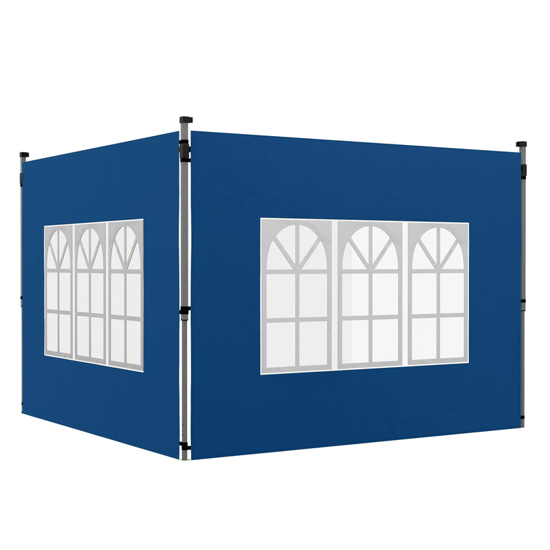 Set of 2 Blue 3m Gazebo Side Panels Water Resistant UV Protection by Outsunny