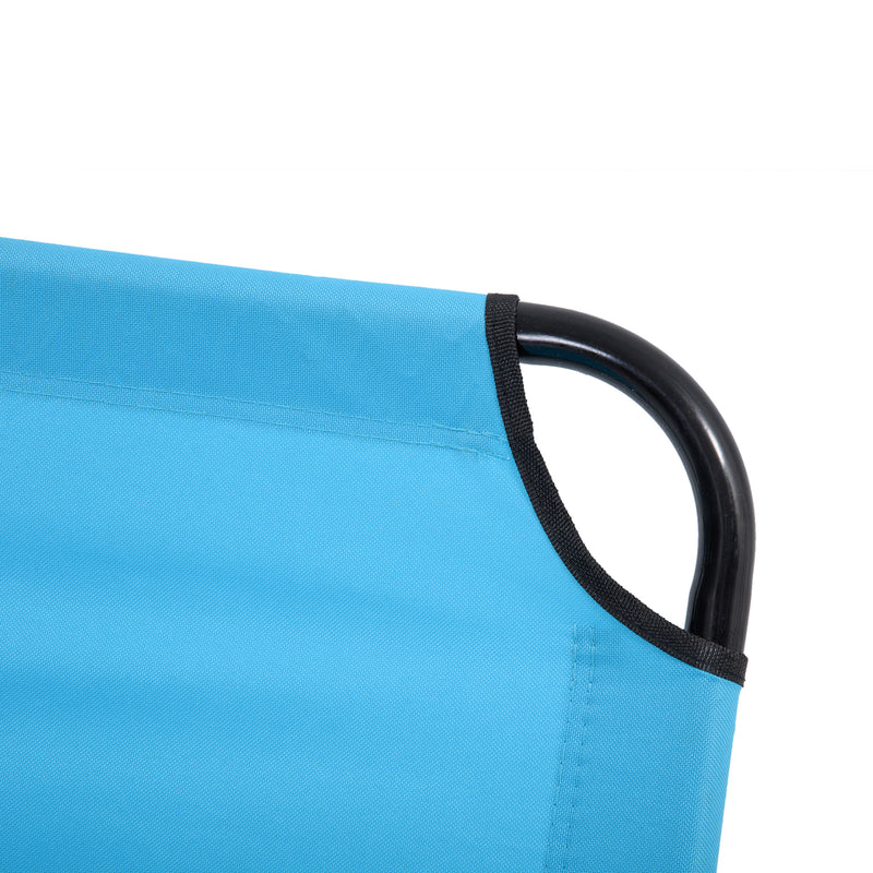 Set of 2 Foldable Sun Loungers with Adjustable Backrest and Breathable Mesh Fabric