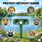 Solar Animal Repeller for Gardens with Ultrasonic Motion Sensor and Weatherproof Design Green Outsunny
