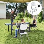 Set of Two Foldable Outdoor Chairs in White for Garden or Camping by Outsunny