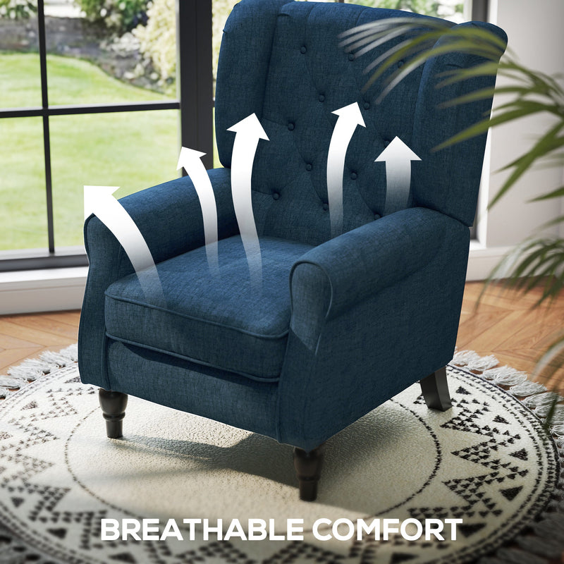 Wingback Accent Chair, Blue