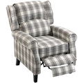 Recliner Chair with Adjustable Back and Footrest for Living Room or Bedroom Grey and White AOSOM