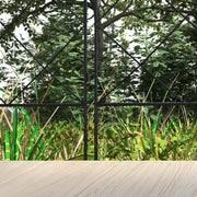 Black Steel Swirl Garden Fence Panels Set of 4 Decorative Picket Design for Outdoor Use