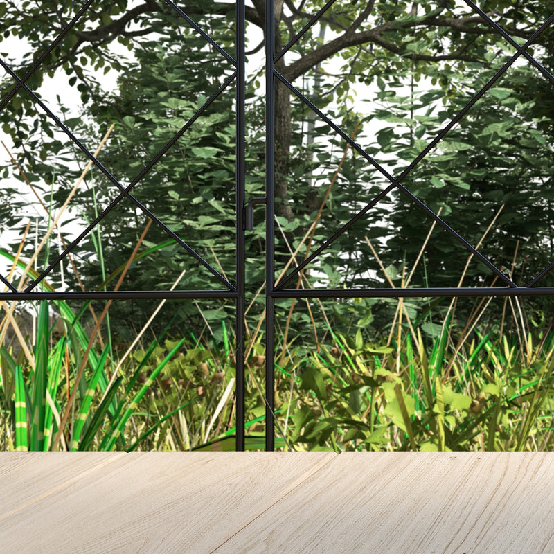 Black Steel Swirl Garden Fence Panels Set of 4 Decorative Picket Design for Outdoor Use