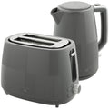 Grey 1.7L 3000W Fast Boil Cordless Kettle and 2 Slice Toaster Set with 7 Browning Levels by HOMCOM