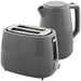 Grey 1.7L 3000W Fast Boil Cordless Kettle and 2 Slice Toaster Set with 7 Browning Levels by HOMCOM
