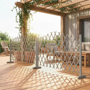 Freestanding Expandable Garden Fence Set for Instant Privacy or Patio Screening Dark Grey Outsunny