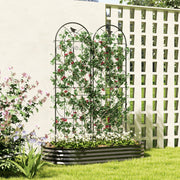 Garden Trellis Set of 2 for Climbing Plant Support and Privacy Screen Black Outsunny