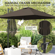 Tan Cantilever Garden Parasol with Crank Handle and Adjustable Angle by Outsunny