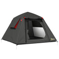 Waterproof 2 Person Camping Tent with Easy Setup and Spacious Interior Dark Grey Red