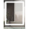 LED Bathroom Mirror with Adjustable Lights and Shelf Anti Fog Smart Touch Control White