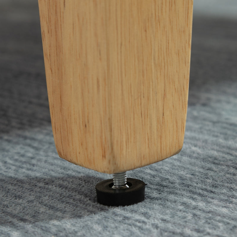 Set of 2 Modern Dining Chairs with Cushions and Wood Legs for Kitchen or Lounge Grey AOSOM