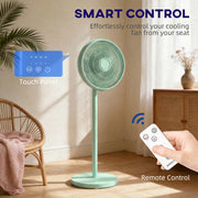 Standing Fan with Remote Control and Timer for Quiet Home Cooling Green AOSOM