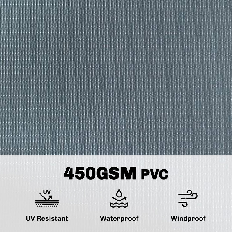Garden Privacy Screen Fence for Wind and Sun Protection Waterproof PVC Grey AOSOM
