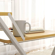 Compact Folding Computer Desk with Storage Shelf for Home Office and Study by HOMCOM
