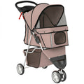 Dog Stroller for Small Dogs with Foldable Frame and Mesh Canopy for Easy Walks Coffee Pawhut