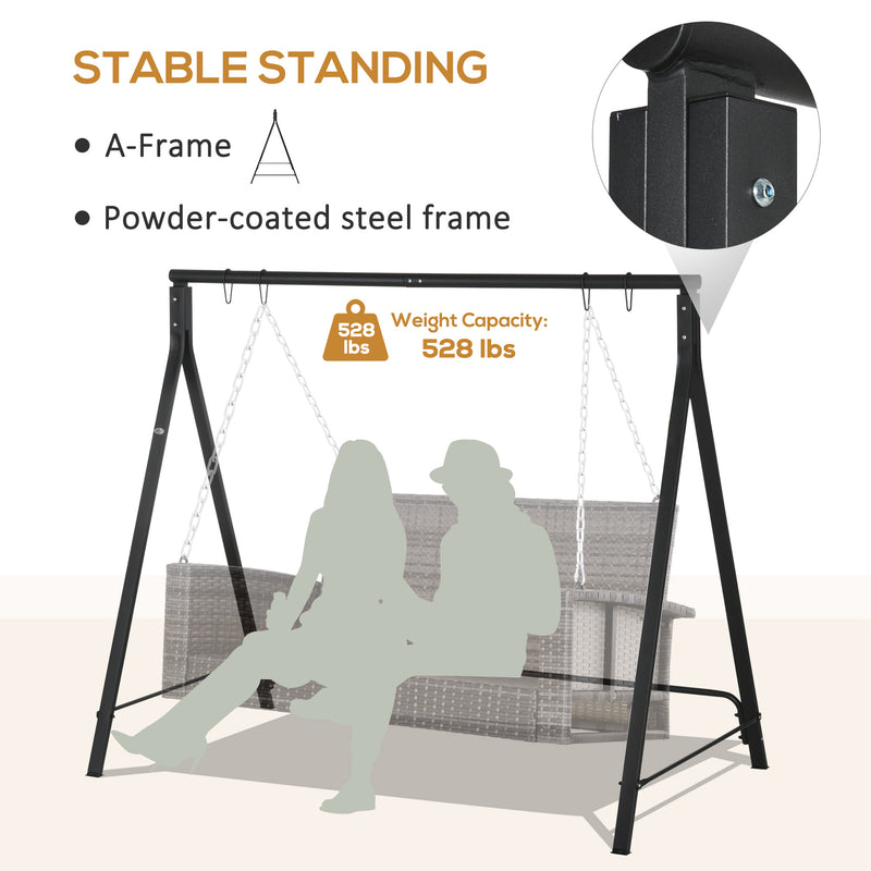 Black Steel Garden Swing Frame Only