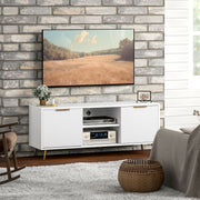 White TV Stand Cabinet for TVs up to 55 Inches with Shelves and Storage by HOMCOM