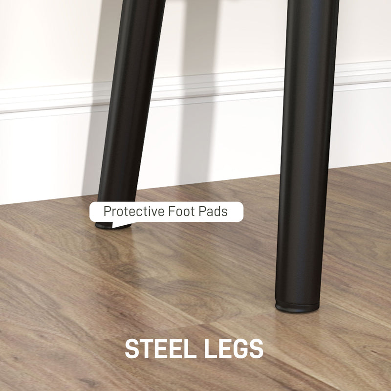 Bedroom Bench with Padded Seat and Steel Legs for Entryway or Living Room Grey Corduroy by HOMCOM