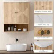 Wall Mounted Bathroom Cabinet with Adjustable Shelf for Extra Storage Space Oak