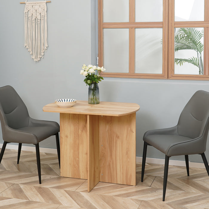 Compact Drop Leaf Dining Table For 2 Wood Effect Space Saving Design by HOMCOM