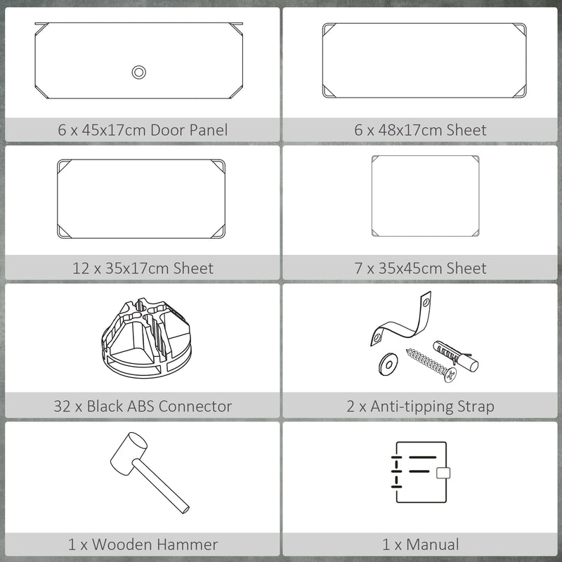White Six Cube Modular Storage Unit for Home and Office by HOMCOM