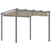 Grey 3 x 3 m Retractable Roof Pergola for Garden and Patio by Outsunny