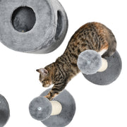 5 Piece Wall Mounted Cat Furniture Set With Perch and Scratching Post Grey AOSOM