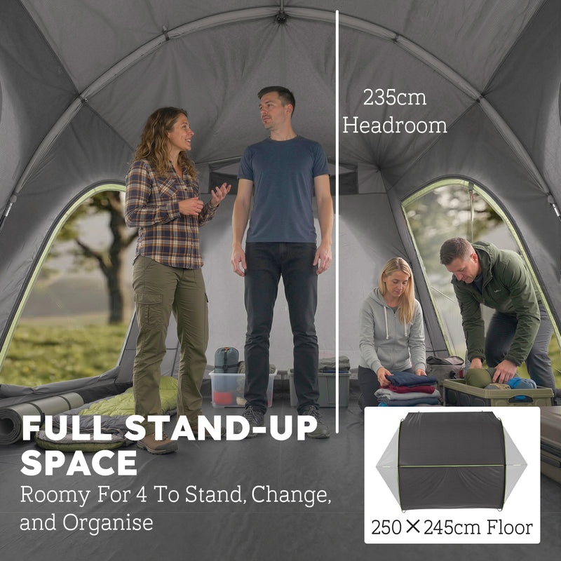 SUV Tailgate Tent Waterproof Shelter for Camping and Picnics with Tall Standing Room Grey