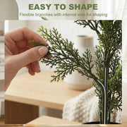 Artificial Cypress Trees Set of 2 for Low Maintenance Front Door Display 120 cm Green Homcom