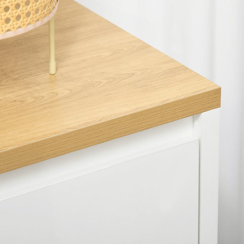 Slim Sideboard Storage Cabinet with Adjustable Shelves and Hairpin Legs for Hallway White
