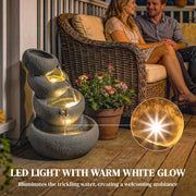 Outdoor Water Fountain with LED Lights for Relaxing Garden or Patio Retreat Mixed Colour Outsunny