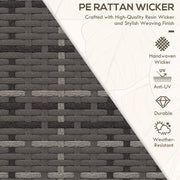 Grey and Brown Rattan 2 Seater Garden Chaise Lounge Set With Cushions For Relaxing Outdoors