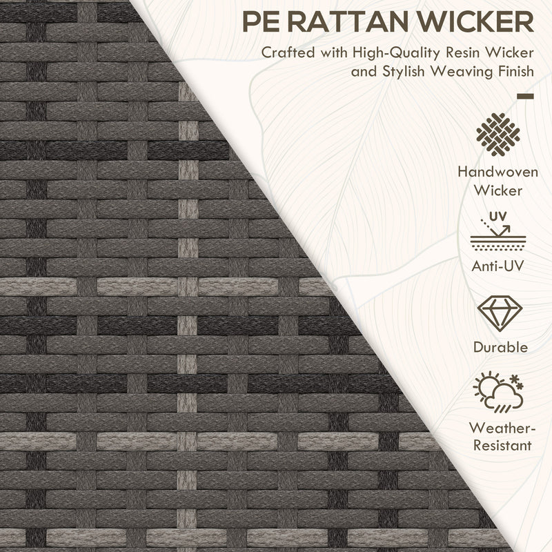 Grey and Brown Rattan 2 Seater Garden Chaise Lounge Set With Cushions For Relaxing Outdoors